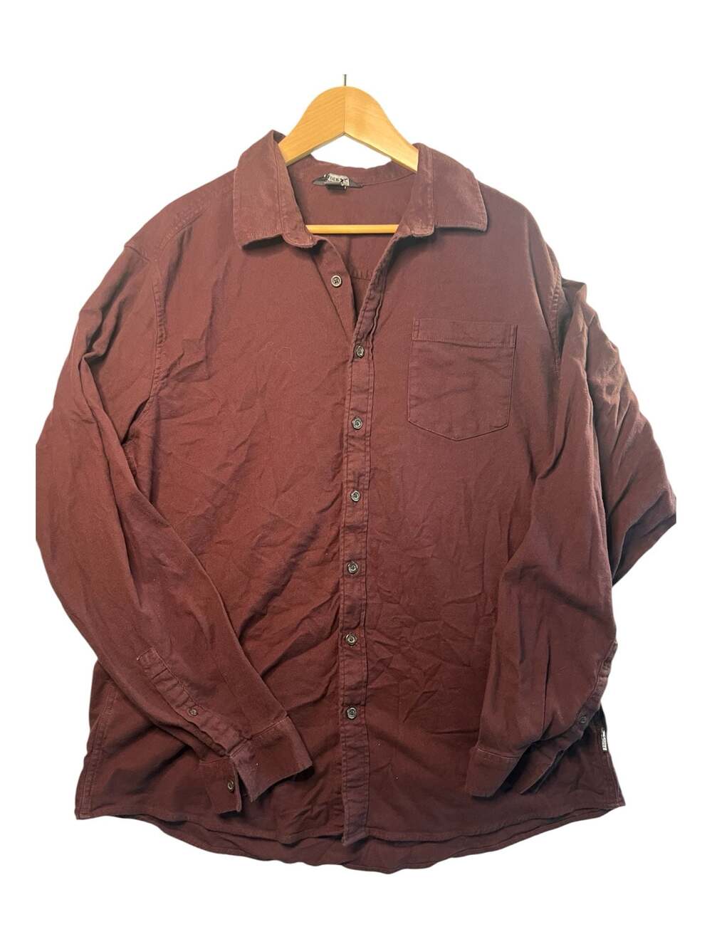 Eddie Bauer Men's Long Sleeve Button Down Shirt, Burgundy, Size TXL